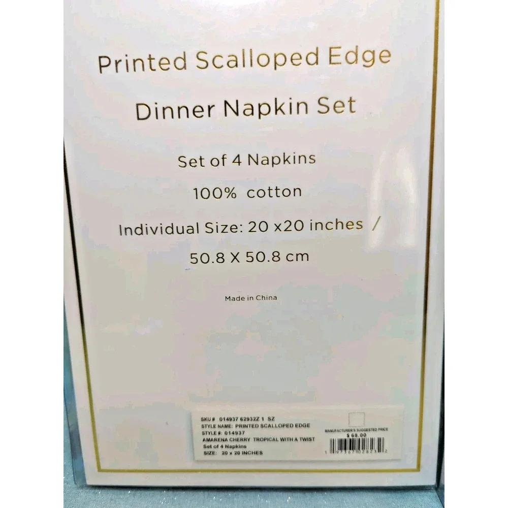 LILLY PULITZER AMARENA CHERRY TROPICAL WITH A TWIST CLOTH NAPKIN SET ~ 8 Napkins